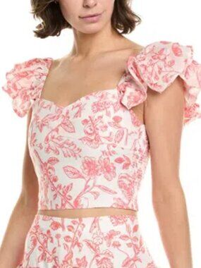 Cake For Dinner Juliet Ruffle Tank Pink Floral XS